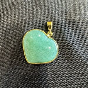 Elegant Green Jade Heart Pendant